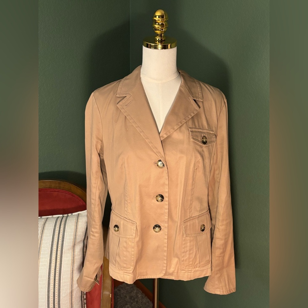 Talbots Light Brown Blazer Jacket - image 1